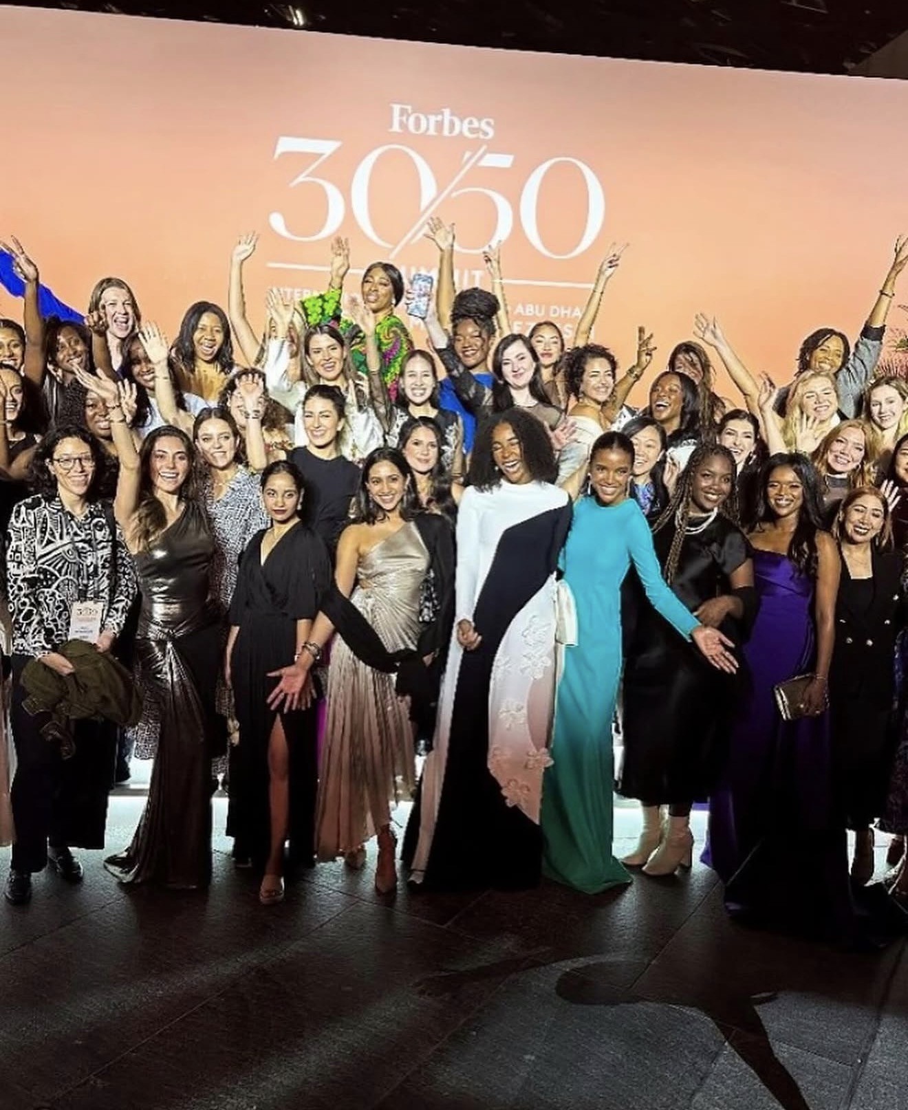 Milica Krstić with the Forbes 30/50 honorees, Abu Dhabi